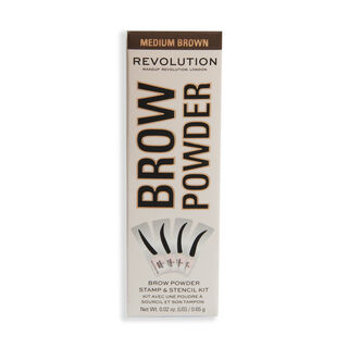 Makeup Revolution Brow Powder Stamp & Stencil Kit Medium Brown Makeup Revolution Brow Powder Stamp & Stencil Kit Medium Brown