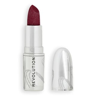 Revolution Metallic Muse Glitter Lipstick Iced Berry