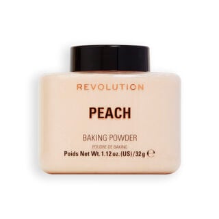 Makeup Revolution Loose Baking Powder Peach peach baking powder lid on