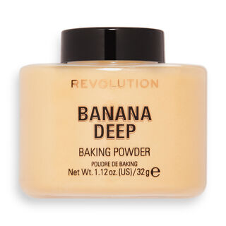 Makeup Revolution Loose Baking Powder Banana Deep banana deep baking powder lid on
