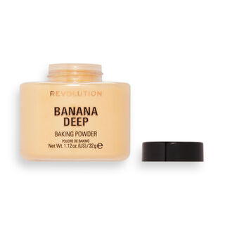 Makeup Revolution Loose Baking Powder Banana Deep banana deep baking powder lid off